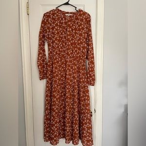 Loft Floral Midi Dress